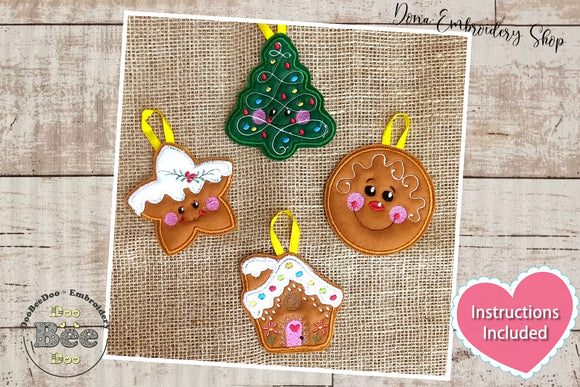 Chirstmas Candys - Tree Ornaments - Set of 4 Designs - ITH