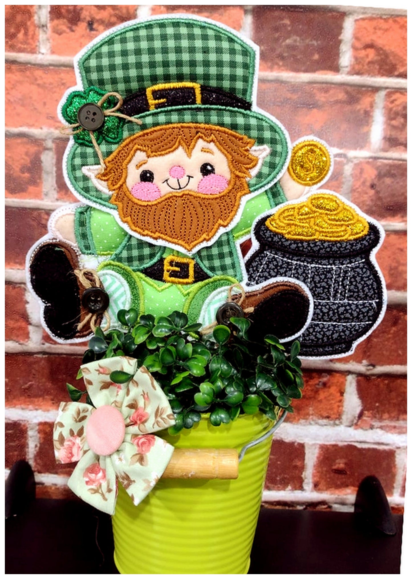 Cute  Leprechaun Ornament - ITH Project - Machine Embroidery Design
