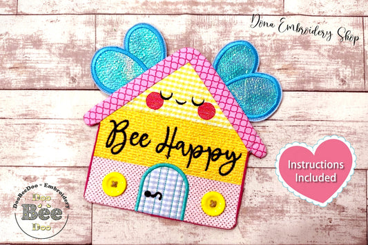 Bee Happy Mug Rug - ITH Project - Machine Embroidery Design