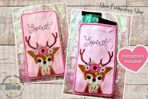 Boho Stag Candy Holder - ITH Project - Machine Embroidery Design