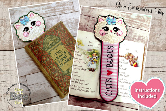 Cats S2 Books Bookmarker - ITH Project - Machine Embroidery Design