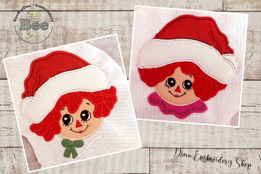 Christmas Raggedy Ann and Andy - Applique