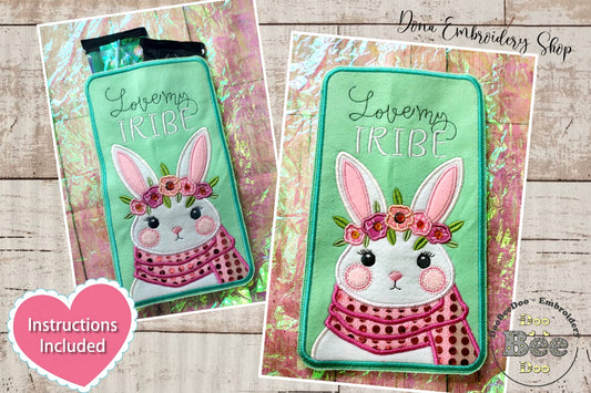 Boho Bunny Candy Holder - ITH Project - Machine Embroidery Design
