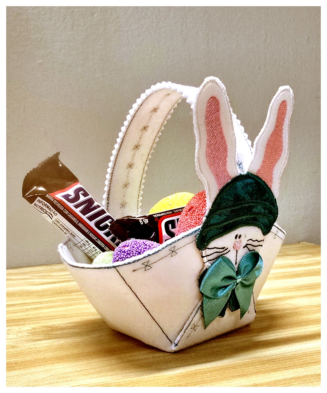 Cute Easter Basket  - ITH Project - Machine Embroidery Design