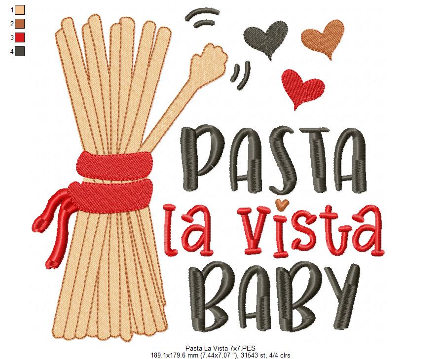 Pasta La Vista Baby - Fill Stitch - 4x4 5x5 6x6 7x7
