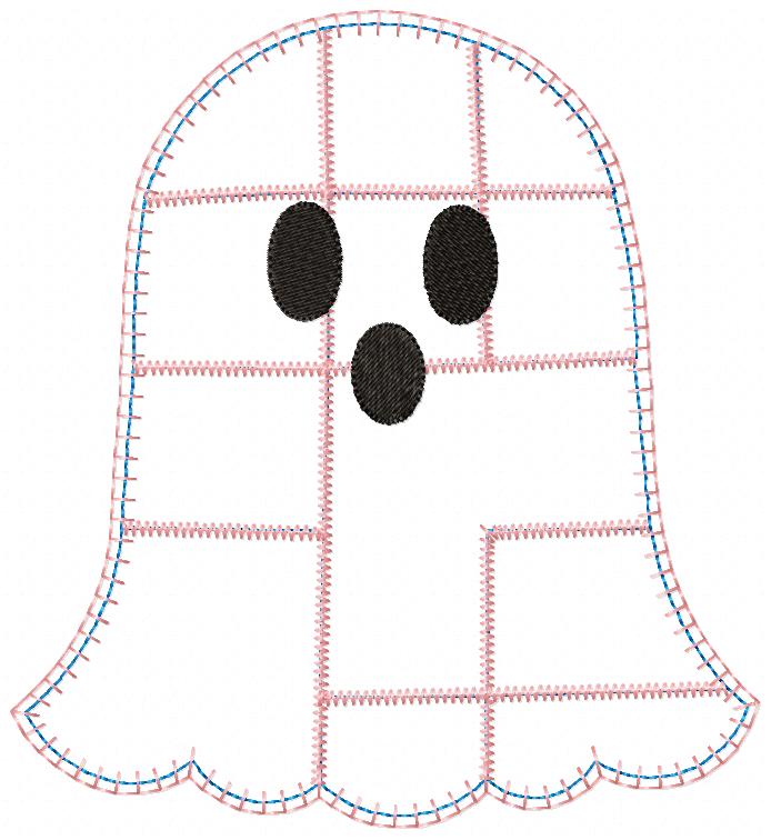 Sweet Patchwork Ghost – Applique – Machine Embroidery Design