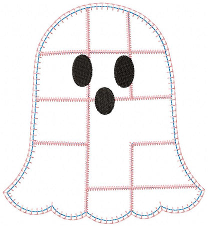 Sweet Patchwork Ghost – Applique – Machine Embroidery Design