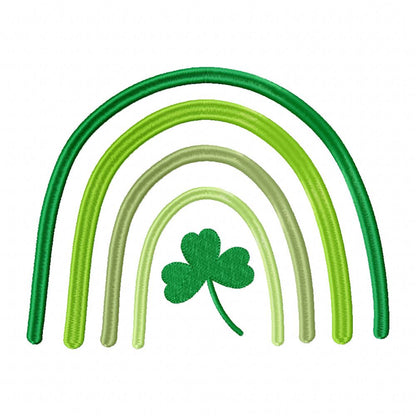 St. Patrick's Rainbow and Clover - Fill Stitch - Machine Embroidery Design