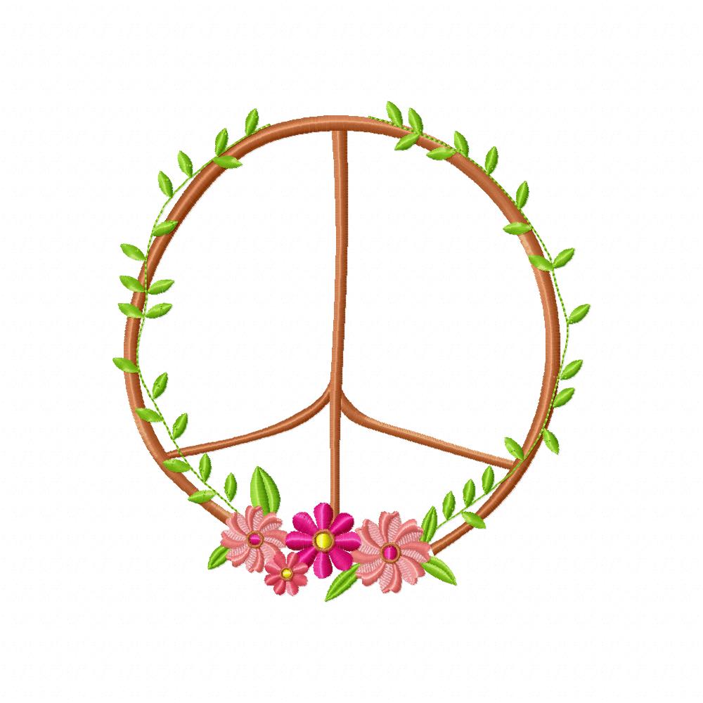 Peace Sign - Fill Stitch - Machine Embroidery Design