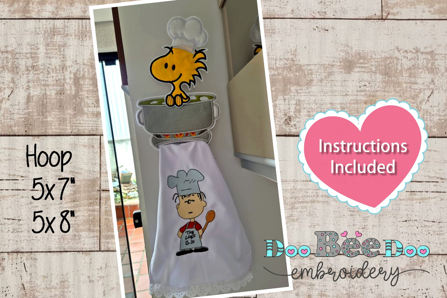 Woodstock Soup Pot Towel Holder – ITH Project – Machine Embroidery Design