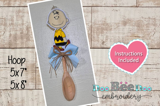 Charlie Brown Spoon Decoration – ITH Project – Machine Embroidery Design