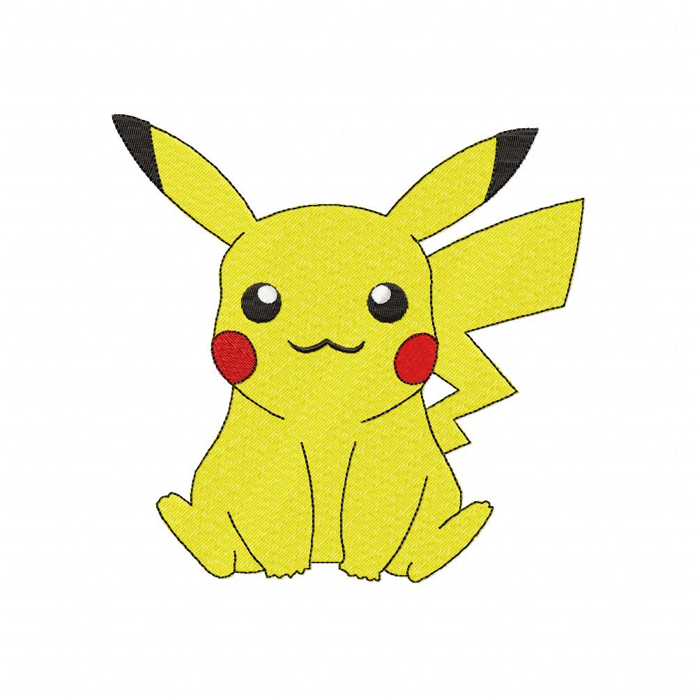 Pokemon Pikachu - Fill Stitch - Machine Embroidery Design