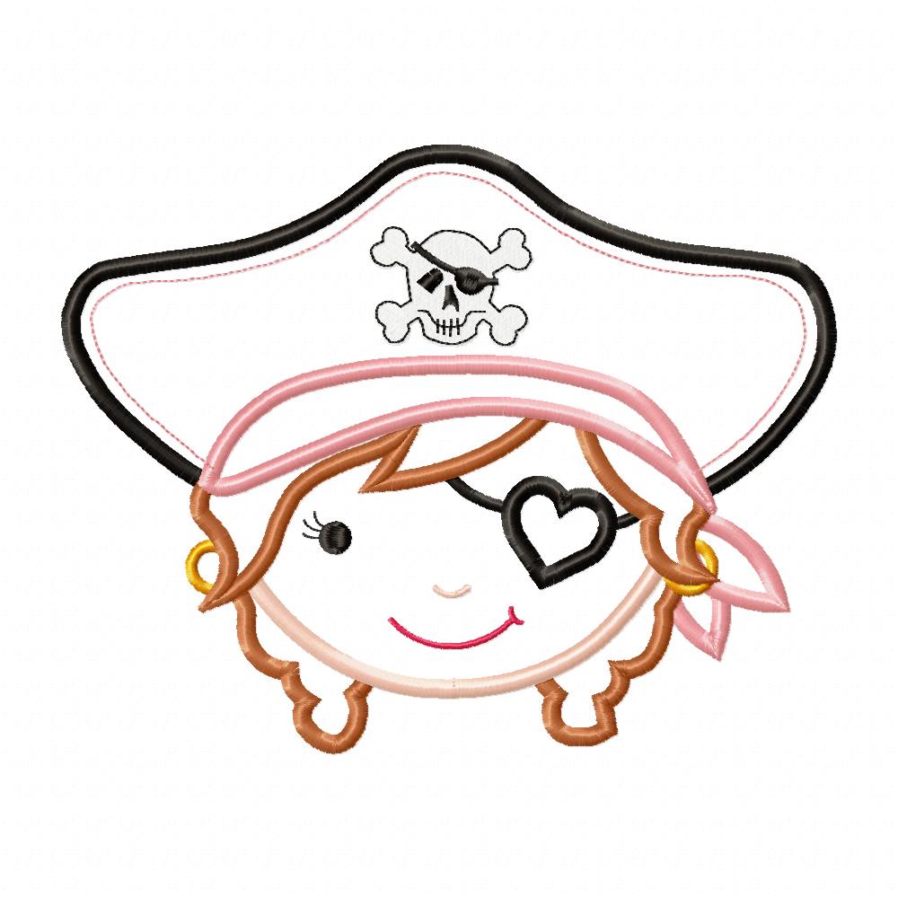 Pirate Girl Face - Applique