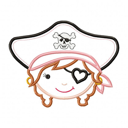 Pirate Girl Face - Applique