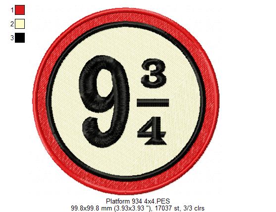 Platform 9 3/4 - Fill Stitch - Machine Embroidery Design