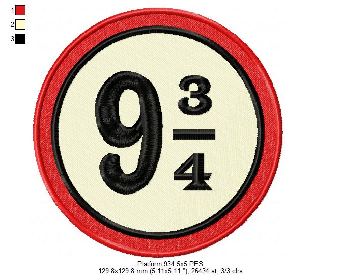 Platform 9 3/4 - Fill Stitch - Machine Embroidery Design