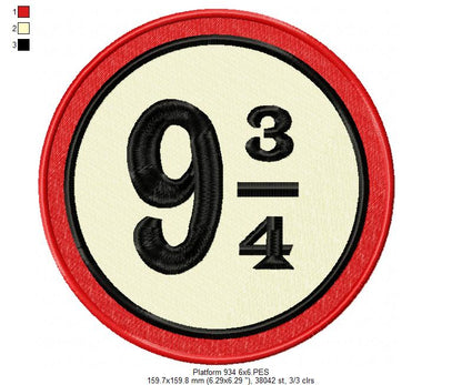 Platform 9 3/4 - Fill Stitch - Machine Embroidery Design