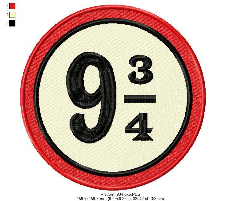 Platform 9 3/4 - Fill Stitch - Machine Embroidery Design