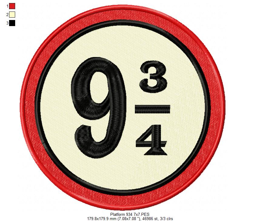 Platform 9 3/4 - Fill Stitch - Machine Embroidery Design