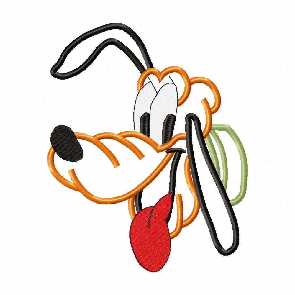 Pluto Face - Applique - Machine Embroidery Design