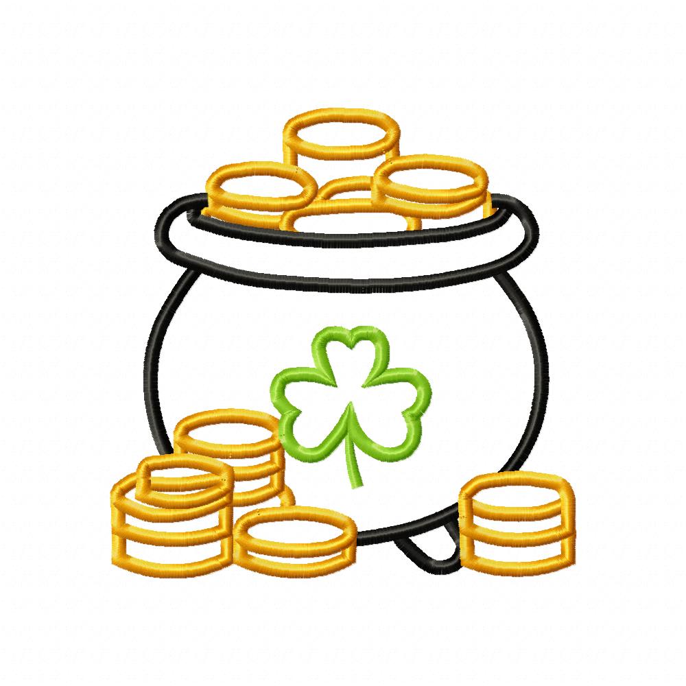 Pot of Gold - Applique - Machine Embroidery Design
