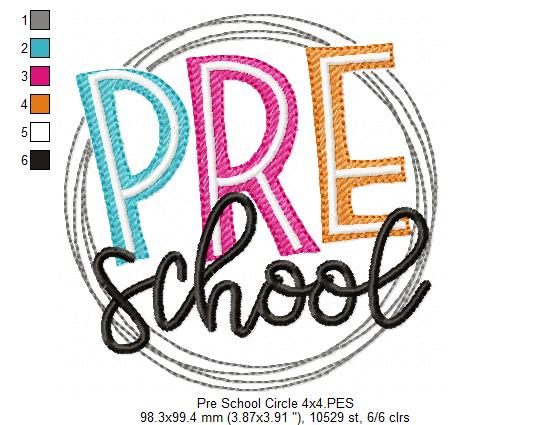 Pre School Circle - Fill Stitch - Machine Embroidery Design