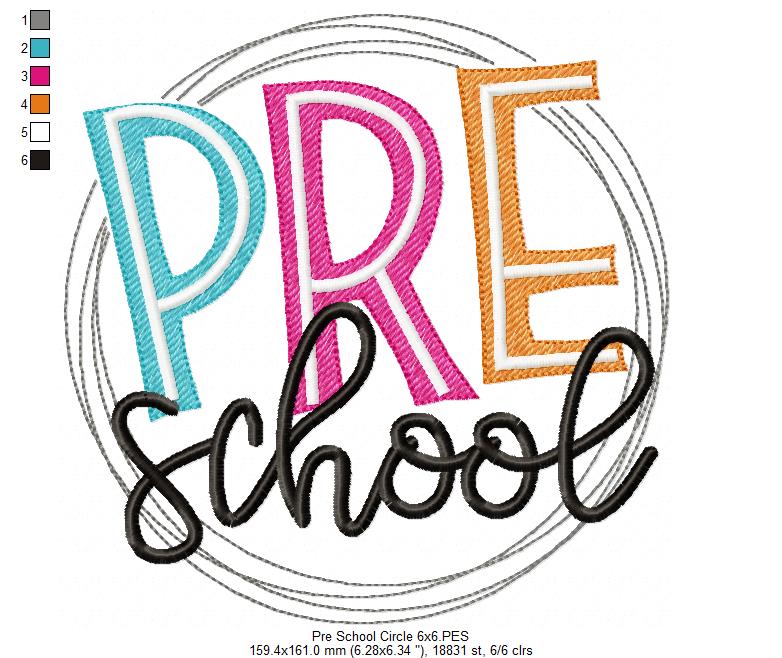 Pre School Circle - Fill Stitch - Machine Embroidery Design