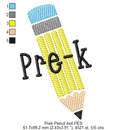 Pre K Pencil - Rippled Stitch