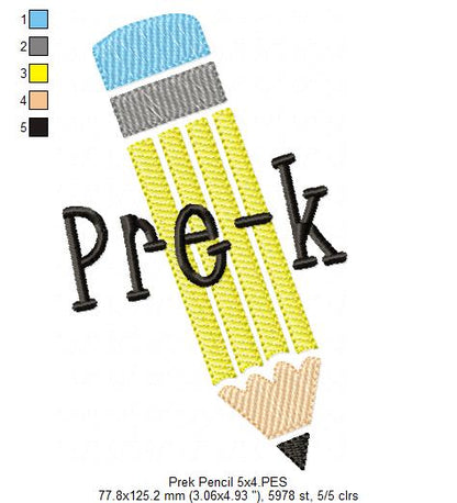 Pre K Pencil - Rippled Stitch