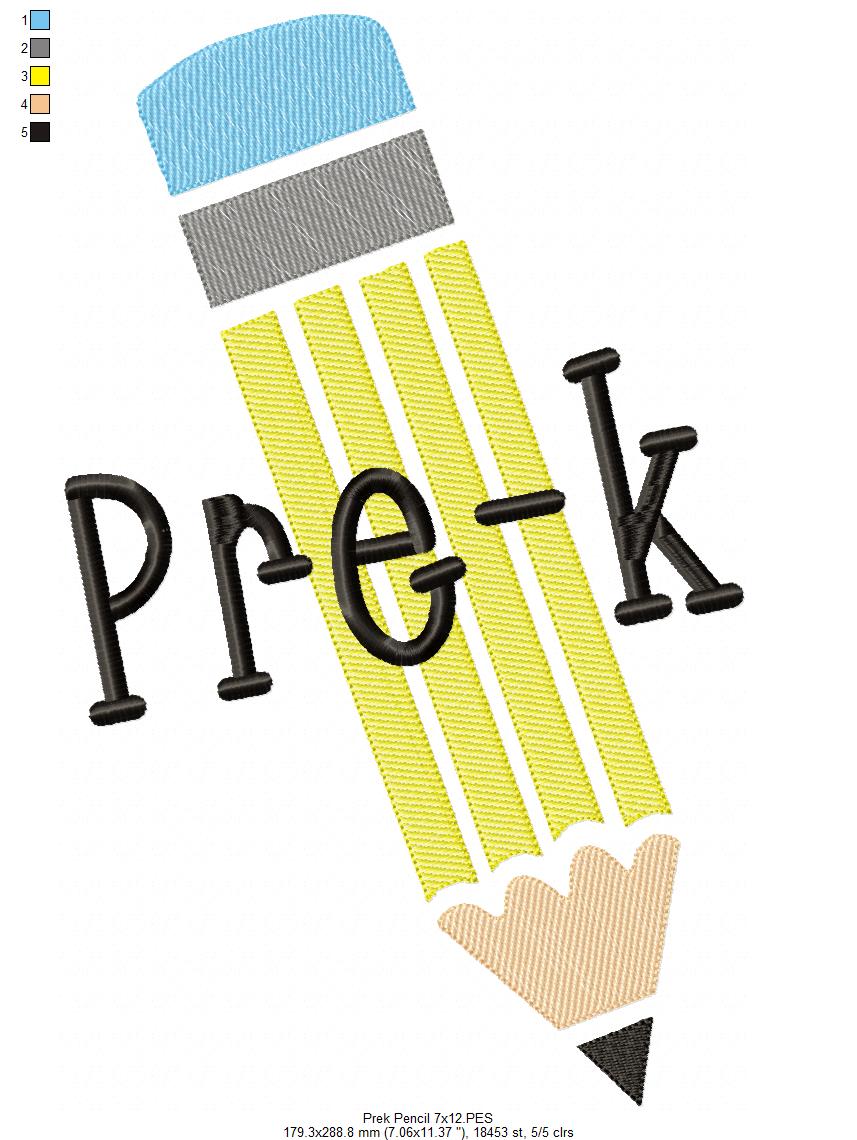 Pre K Pencil - Rippled Stitch