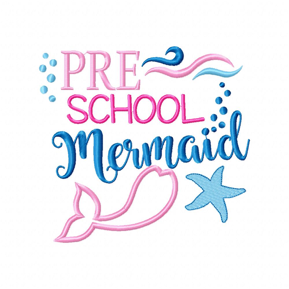 Preschool Mermaid - Applique Embroidery