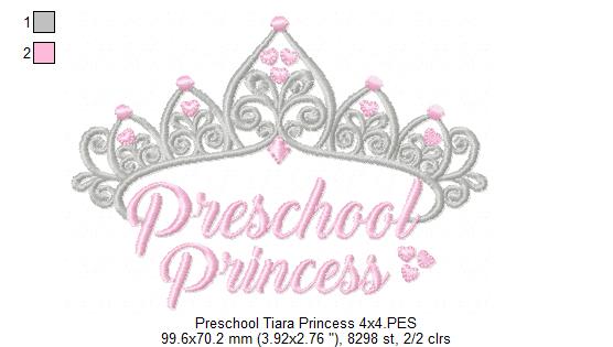 Preschool Princess - Fill Stitch - Machine Embroidery Design