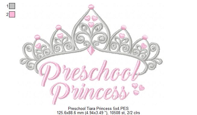Preschool Princess - Fill Stitch - Machine Embroidery Design