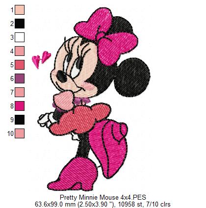 Cute Young Mouse Girl - Fill Stitch Embroidery