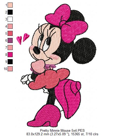 Cute Young Mouse Girl - Fill Stitch Embroidery