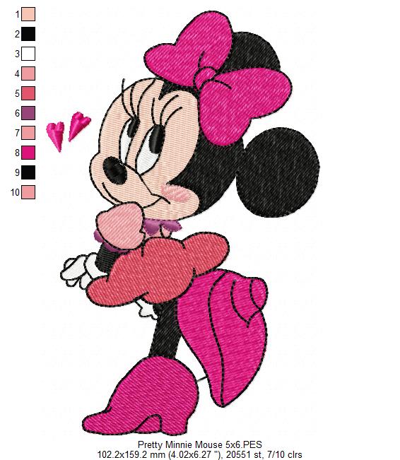 Cute Young Mouse Girl - Fill Stitch Embroidery