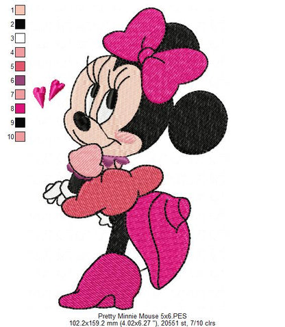 Cute Young Mouse Girl - Fill Stitch Embroidery