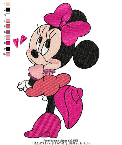 Cute Young Mouse Girl - Fill Stitch Embroidery