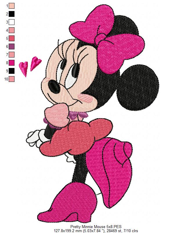 Cute Young Mouse Girl - Fill Stitch Embroidery