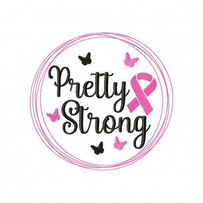 Pretty Strong Pink October - Fill Stitch Embroidery