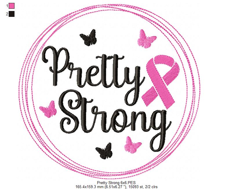 Pretty Strong Pink October - Fill Stitch Embroidery