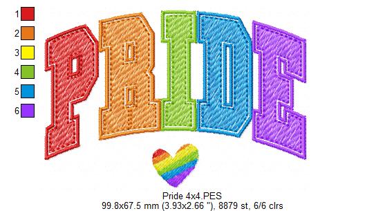 Pride - Rippled Stitch - Machine Embroidery Design