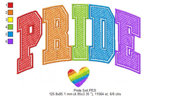 Pride - Rippled Stitch - Machine Embroidery Design