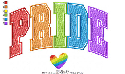 Pride - Rippled Stitch - Machine Embroidery Design