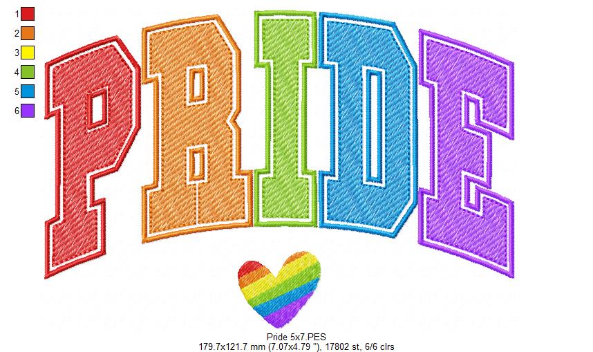 Pride - Rippled Stitch - Machine Embroidery Design