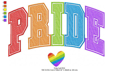 Pride - Rippled Stitch - Machine Embroidery Design