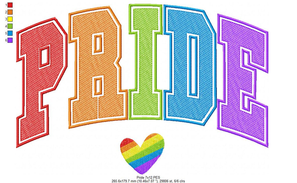 Pride - Rippled Stitch - Machine Embroidery Design