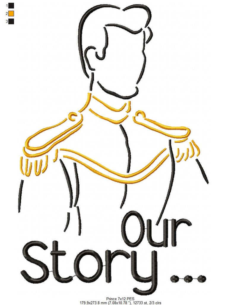 Our Story is my Favorite - Set of 2 Designs - Fill Stitch Machine Embroidery Design