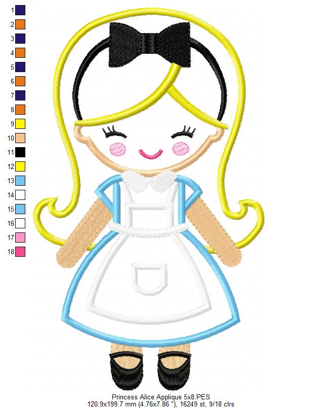 Alice in Wonderland Cute - Applique