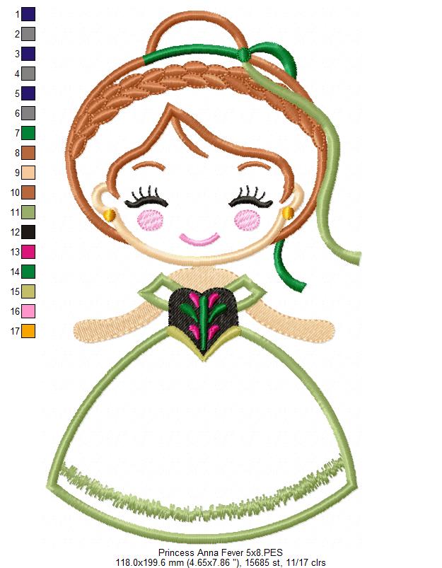 Princess Anna Fever Cute - Applique